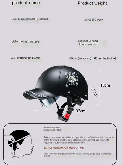 New Cafe Racer Chopper Scooter Safety Hard Hat Half Face Vintage Summer Cap Motorcycle Half Helmet Baseball Cap Style