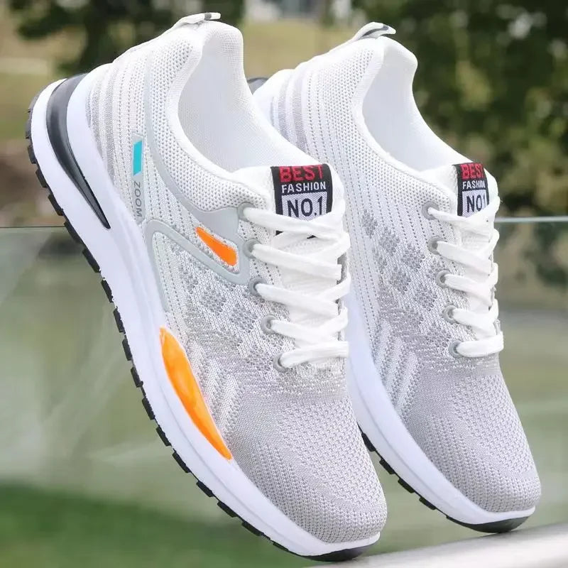 New Spring Autumn Men's Breathable Mesh Sports Shoes Korean Style Lightweight Casual Shoes Soft Bottom Running
