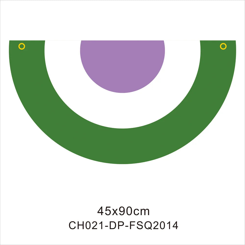 45*90cm Rainbow Flag Fan Shaped Gay  Semicircle LGBT Pride Lesbian Bisexual Transgender Pansexual Asexual Banner