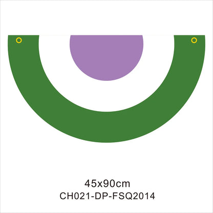 45*90cm Rainbow Flag Fan Shaped Gay  Semicircle LGBT Pride Lesbian Bisexual Transgender Pansexual Asexual Banner