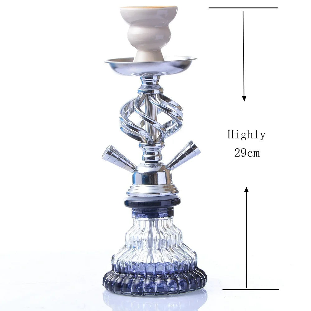 Glass Complete Shisha Hookah Set with Ceramic Bowl Tongs Hookah Hose Shisha Nargile Sheesha Narguile Chicha Water Pipe Hookah