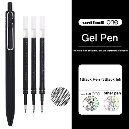 uni-ball one Mitsubishi Limted Gel Pen,Black/Red/Blue/Navy Blue Core Black Technology Signing Canetas for homework,test,meeting