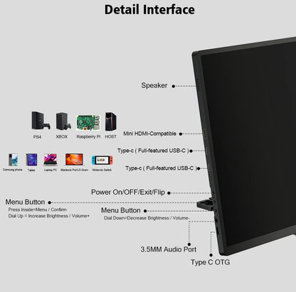 ZEUSLAP 16" Floatable Stacked Portable Monitor QHD 2560*1600P 400Nits 16:10 IPS Panel for Laptop Notebook Second Screen Display
