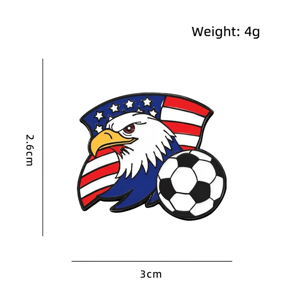 Sports Decoration Brooch Compact 2026  Souvenir Soccer Commemorative Brooch Delicate North America Football Pin