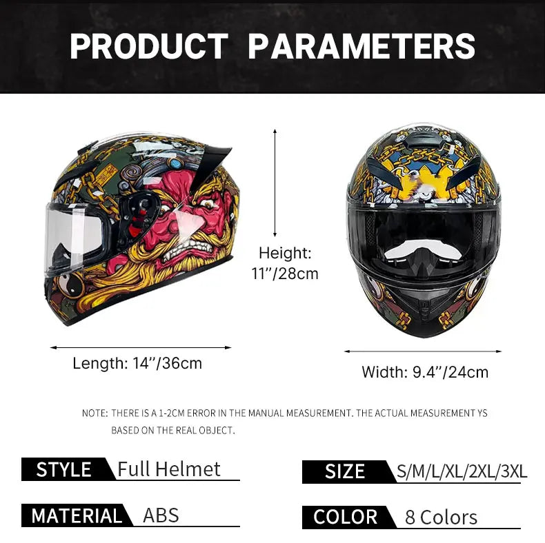 Adult Helmets For Motorcycle Full Face Helmet HD Visors Capacete De Moto Capacetes DOT Approved