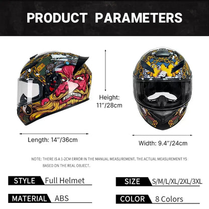 Adult Helmets For Motorcycle Full Face Helmet HD Visors Capacete De Moto Capacetes DOT Approved