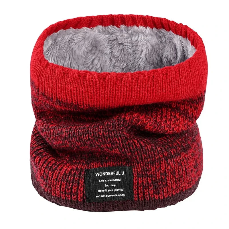 Winter Scarf for Men Fleece Ring Bandana Knitted Warm Solid Scarf Women Neck Warmer Thick Cashmere Hot Handkerchief Ski Mask