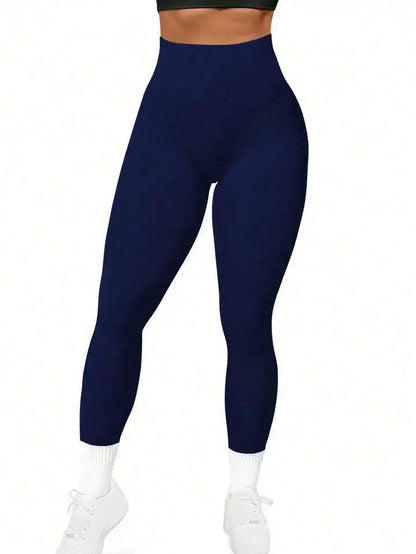 Women's tight yoga seamless pants, solid color multi-color optional, high waist belly-closing exercise running Capri yoga pants,