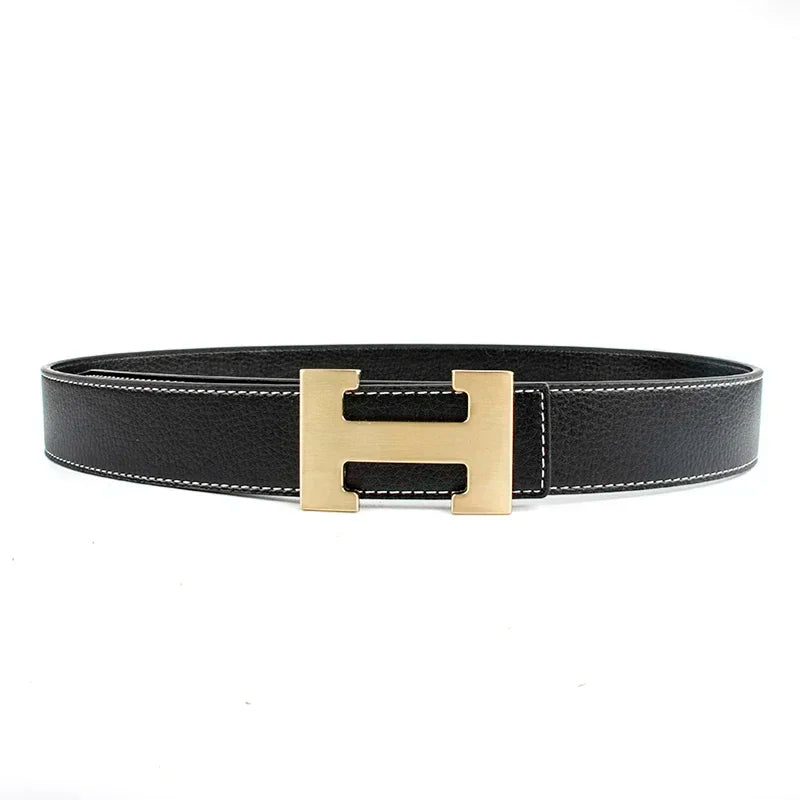 Red Luxury Designer Brand Cowhide H Belt Men High Quality Women Genuine Real Leather Dress Cowhide Strap for Jeans Waistband