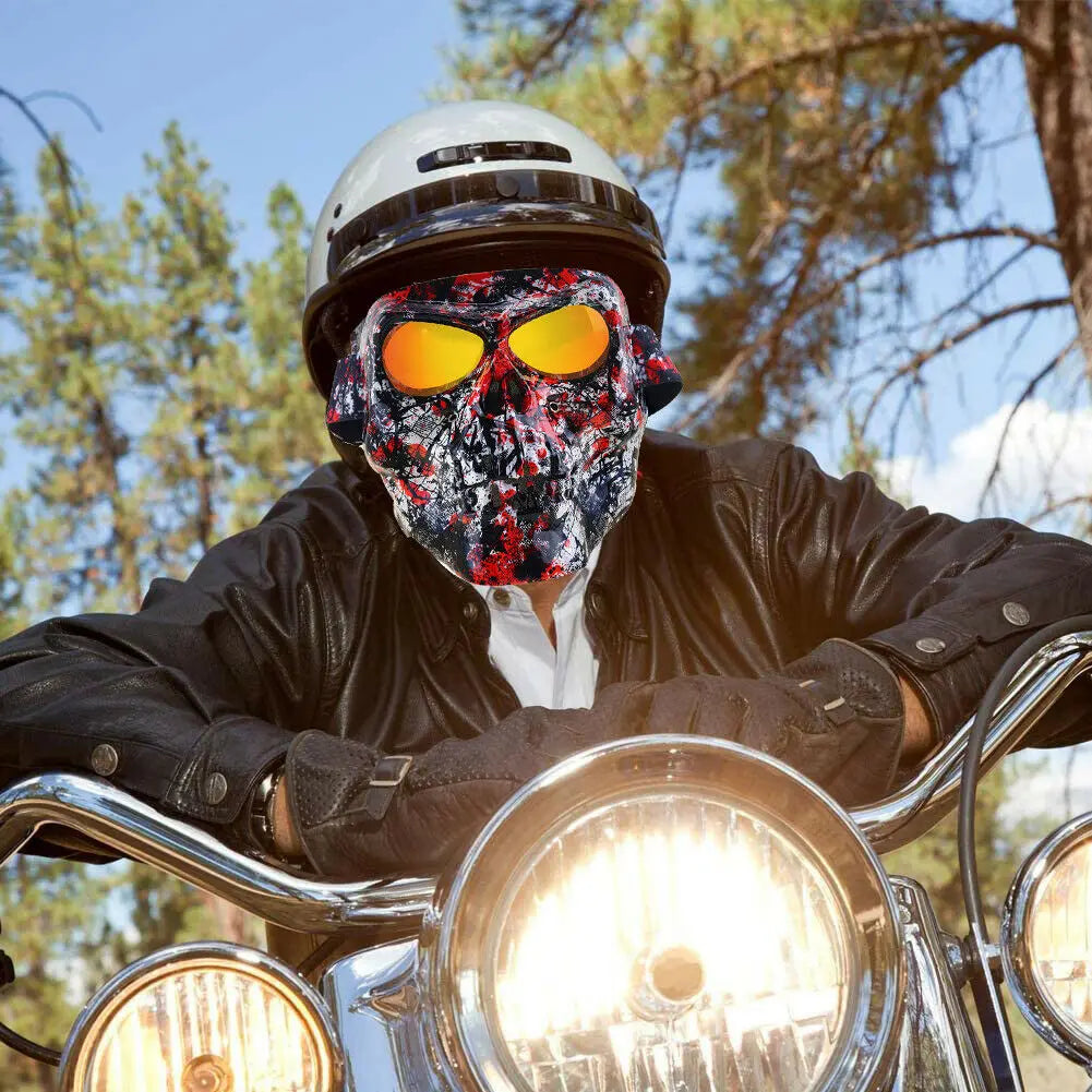 Dirt Bike Racing ATV Racing Halloween Eyewear Shield Skull Face Mask For Eyewear Motorbike