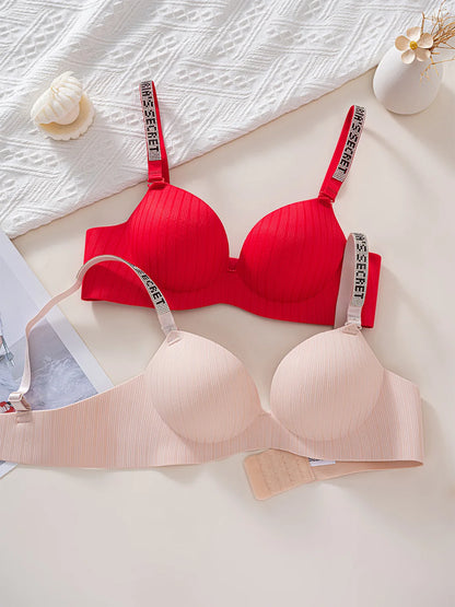 Shantou Seamless Bra Nylon Fabric Comfortable No Steel Ring Strap Underwear Women Gather Small Chest Look Big Sexy Bra