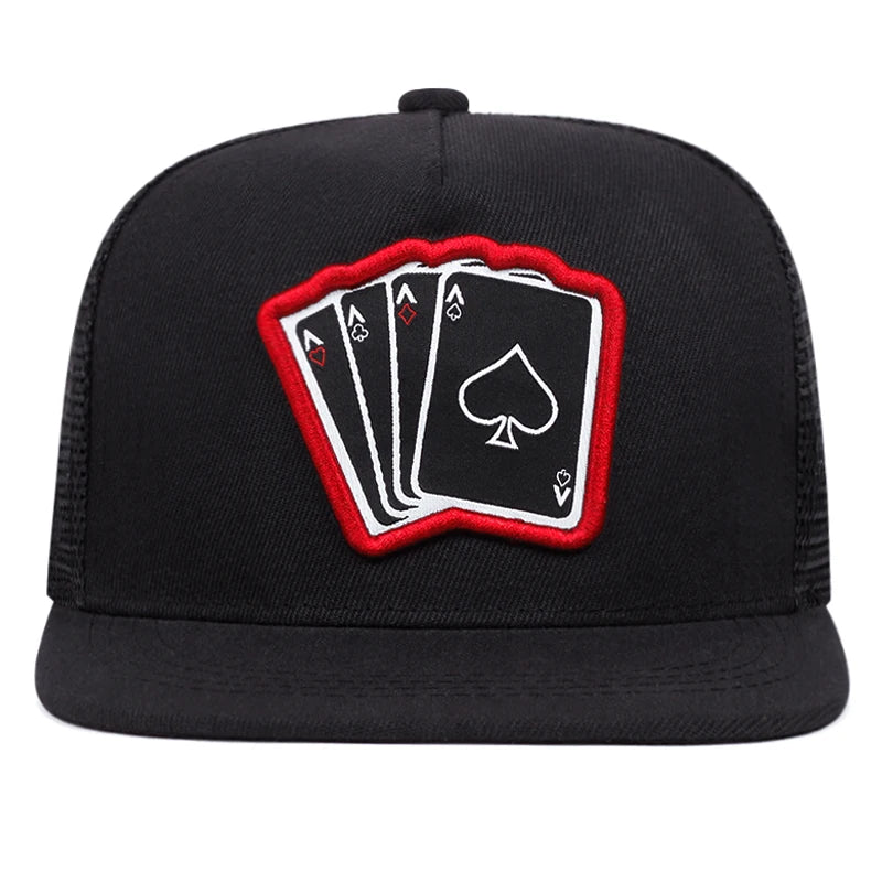 2024 New Fashion Hip Hop Cap Men Women Adjustable Playing Card Embroidered Baseball Caps Outdoor Sun Hat Unisex Snapback Hats
