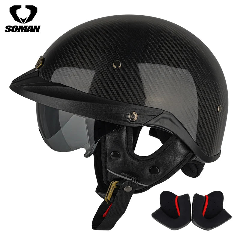 Summer Motorcycle Helmet S-XXXL Cascos Para Moto Retro Half Face Motorbike Riding Anti-UV Len Cool Style Chopper for Men Use