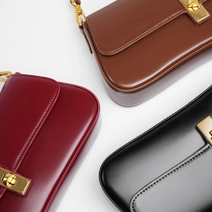 Toptrends Elegant Genuine Leather Underarm Shoulder Bags For Women 2025 Luxury Designer Crossbody Purses Saddle Ladies Handbags