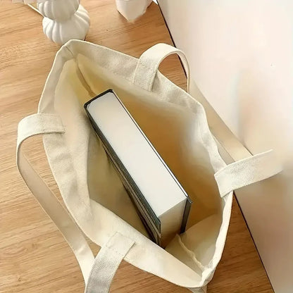 Romantasy Book Tote Bag Canvas Tote Bag  Shoulder Bag with Makeup Bag Literary School Handbag Casual Bags