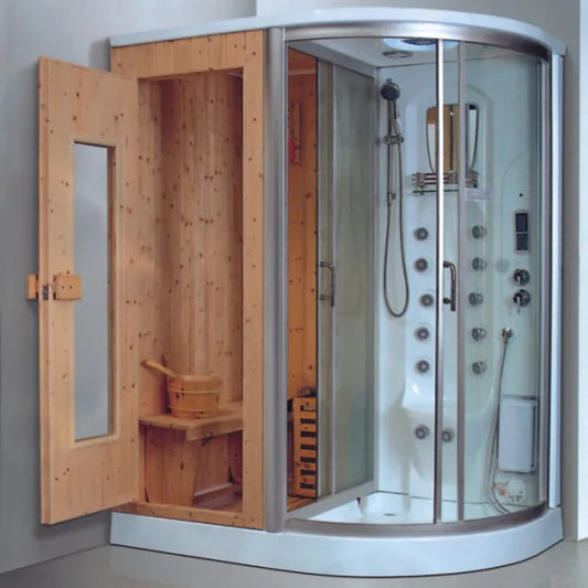 Ceiling light air enclosures wooden steam sauna and shower room bath