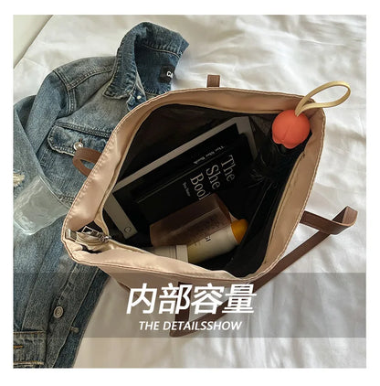 Casual Women's Oxford Cloth Shoulder Bags College Commuter Ladies Waterproof Tote Shopping Bag Large Capacity Female Handbags