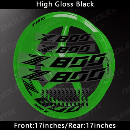 AnoleStix Reflective Motorcycle Wheel Sticker Hub Decal Rim Stripe Tape For Kawasaki Z800 2018 2019 2020 2021 2022 2023 2024