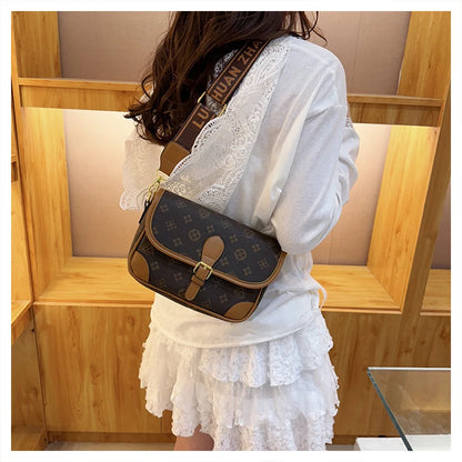 New Classic Texture Crossbody Bag Versatile Crossbody Bag High-End Underarm Bag Nurse Bag Wide Shoulder Strap Bag