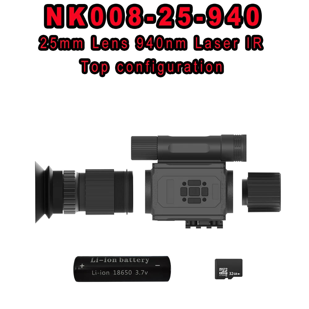 Megaorei NK008 940NM Laser IR Monocular Cross-Border Monocular Infrared Night Vision Telescope with Low Light Level & Battrery
