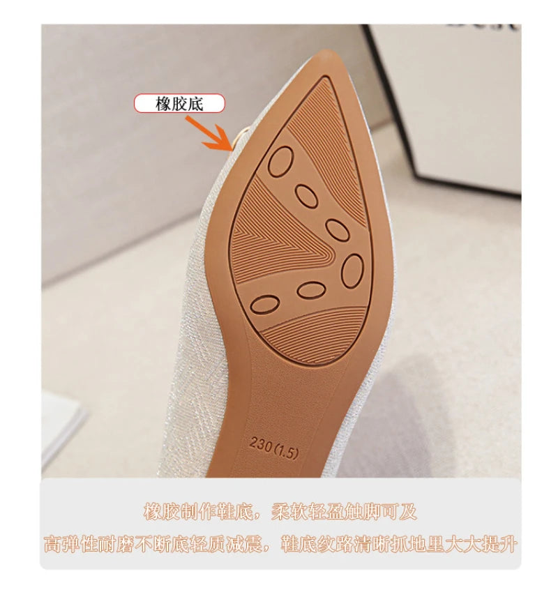 Womens Light Blue Glitter Pointed Toe Block Heel Pumps With Gold Square Buckle Detail Metallic Heel Elegant Dress Shoes Ladies