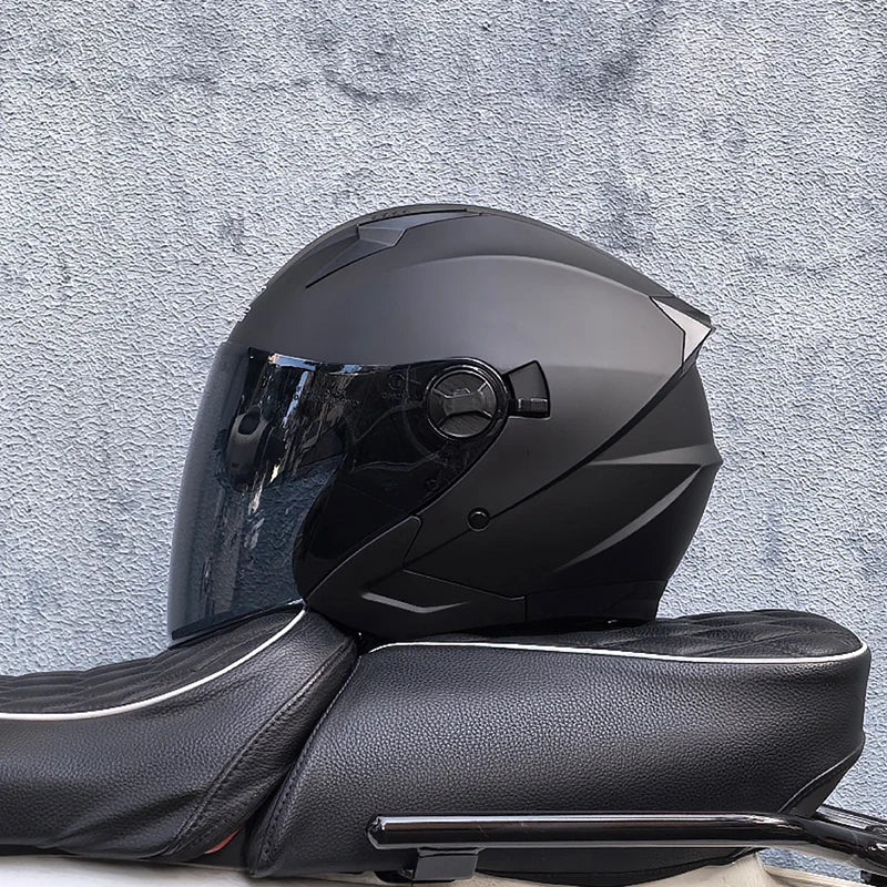 ORZ-705 Latest High Quality Motorcycle Helmet Half Covering Dual Lens Cascos para Motos Male Female Couple Capacetes de Moto