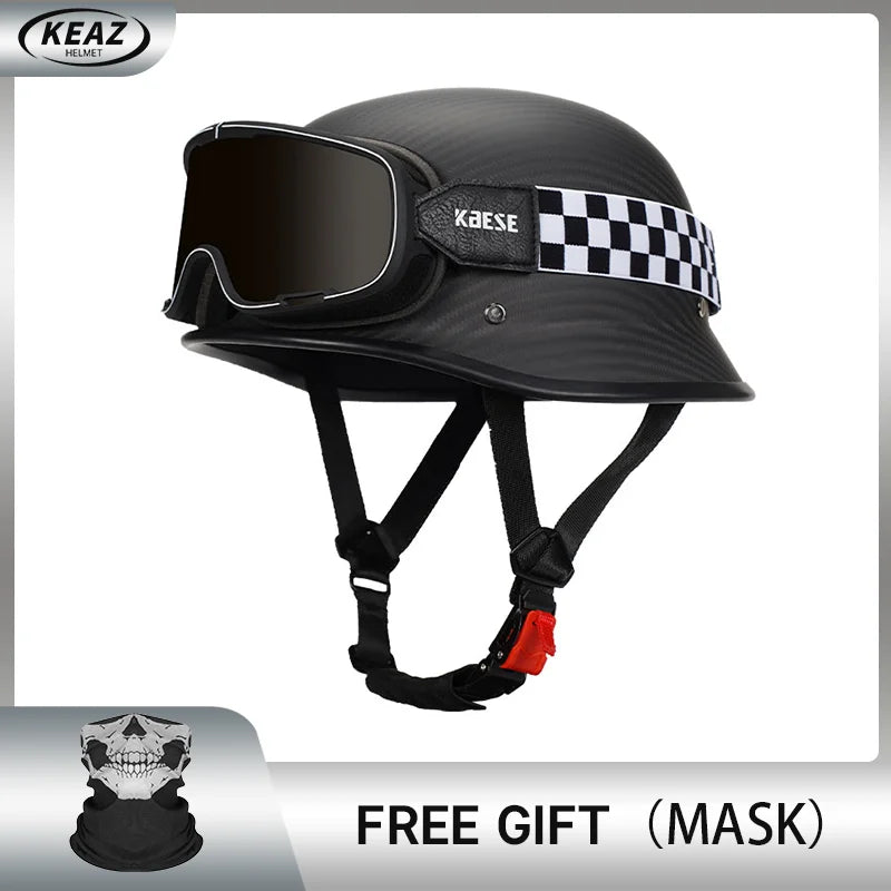 Newest Trend Motocycle Helmets Carbon Fiber Half Face Helmet Ultra Lightweight Carbon Shell Safety Cap DOT Approved 1/2 Helmet