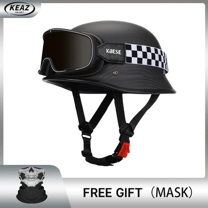 Newest Trend Motocycle Helmets Carbon Fiber Half Face Helmet Ultra Lightweight Carbon Shell Safety Cap DOT Approved 1/2 Helmet