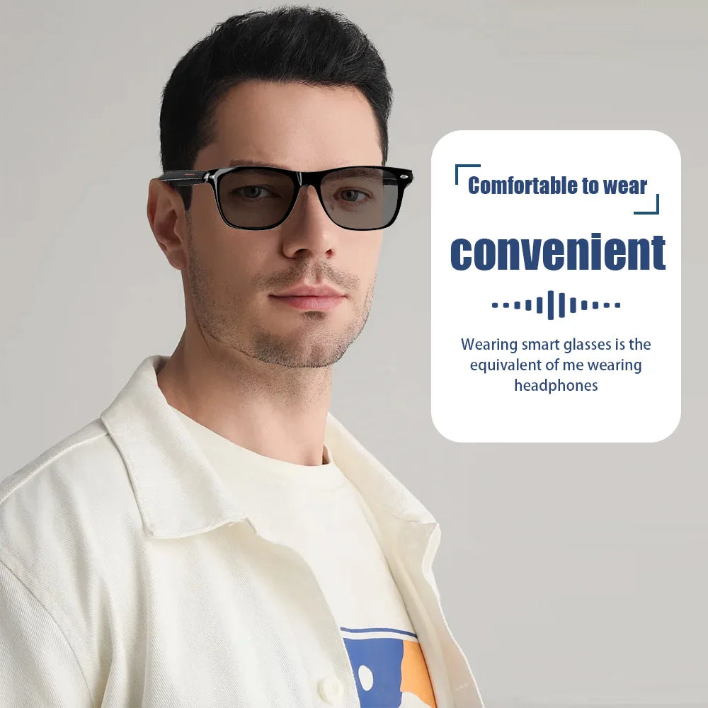 LAXASFIT Smart Bluetooth Glasses Sunglasses Talking Outdoor Sports Headset UV Protective Eyewear for Men and Women Holiday Gift
