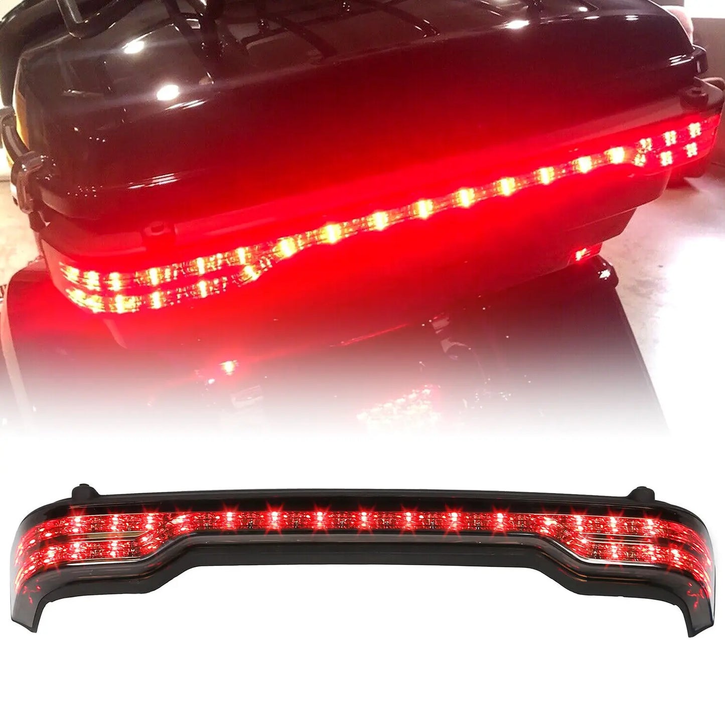Top Case Moto Tail Bag King Tour Pak Pack Trunk With Turn Signal Led Rack for Harley CVO Road King Street Ultra Glide 2014-Later