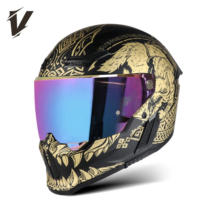 New Motorcycle Helmet DOT Approved  Full Face Racing Off-road Helmets Capacetes Men Cascos Para Moto for Harley Four Season