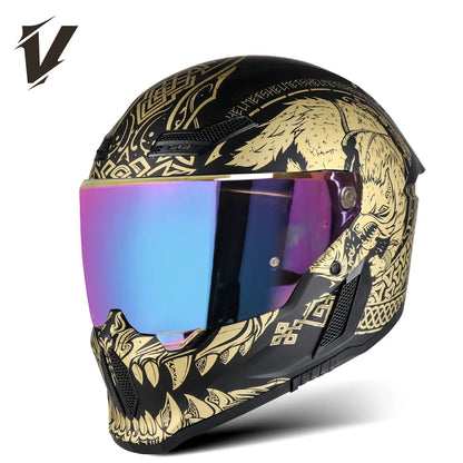 New Motorcycle Helmet DOT Approved  Full Face Racing Off-road Helmets Capacetes Men Cascos Para Moto for Harley Four Season
