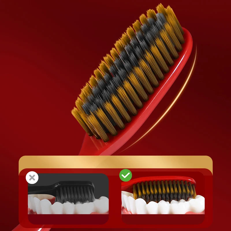 GYN [6-Pcs Gift Box] New Year's Blessing Gift Box Extended Brush Head Efficient Cleaning Lucky and Joyful Soft Hair Toothbrush