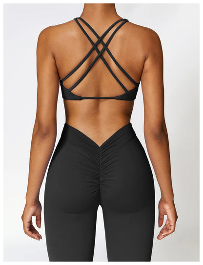 Gym Fitness Sports Flared Pant Dance Trousers Women V-shaped Hip Yoga Pants Flare Leggings Women High Waist Wide Leg Pants Women