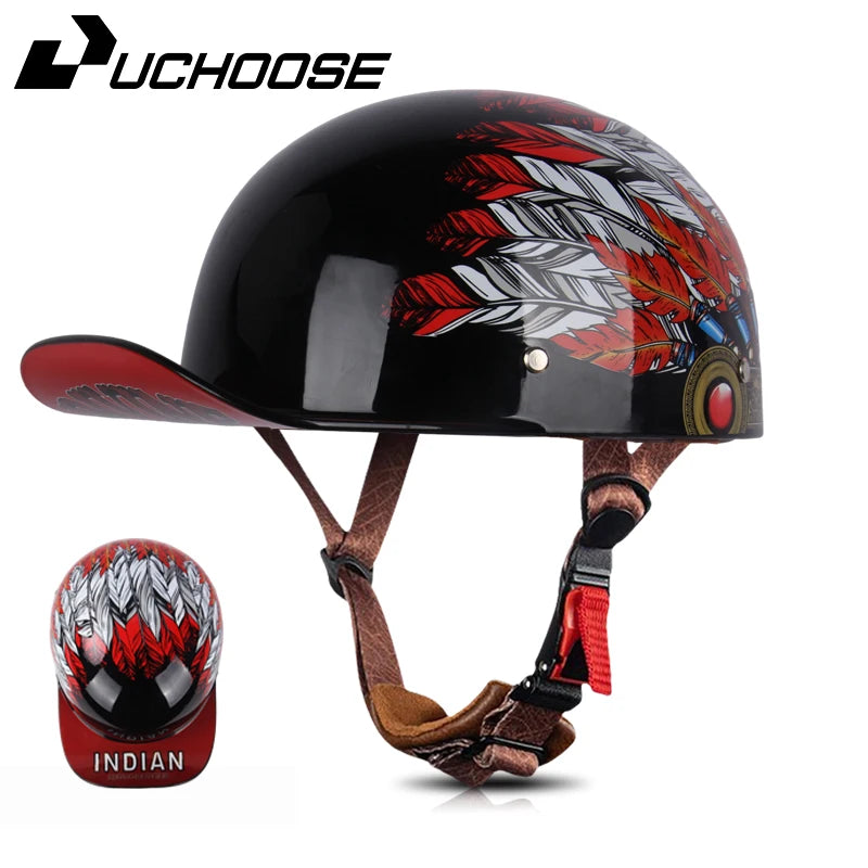Adult Open Face Summer Retro Motorcycle Vintage Half Helmet Baseball Cap Helmets Children Riding Motocross Men Women