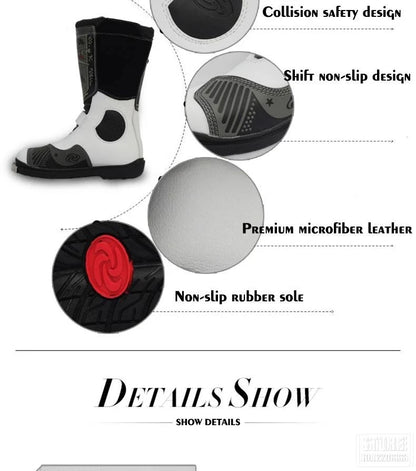 Motorcycle Boots Men Waterproof PU Boots Anti-drap Moto Boots Motocross Motorcycle Shoes Protection Motorcycle Long Thigh Boots