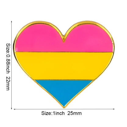 10pcs a lot Rainbow Pride Heart Shaped  Badge Symbol Pin Metal Badges Decorative Brooch Pins for Clothes Brooch Jewelry
