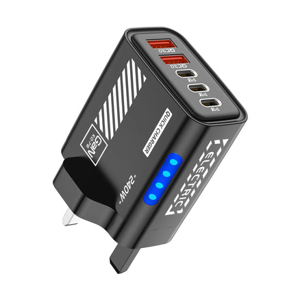240W GaN Fast Charger 5 Ports 3USB C 2USB QC3.0 Quick Charge Plug Travel Wall Charger for iPhone Samsung Xiaomi Tablet EU/US/UK