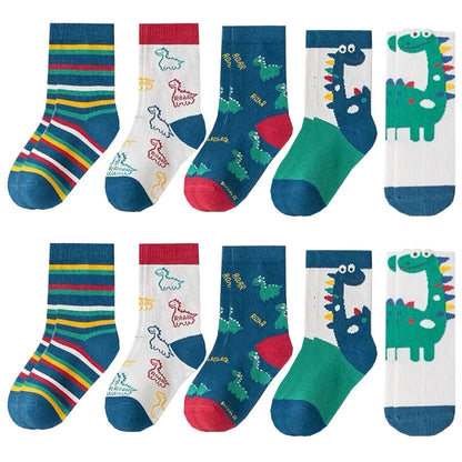 10 Pairs Boys Cartoon Duck Socks Children Baby Toddler Sport Socks School Student Spring Autumn Soft Kids Fashion Mid Tube Socks