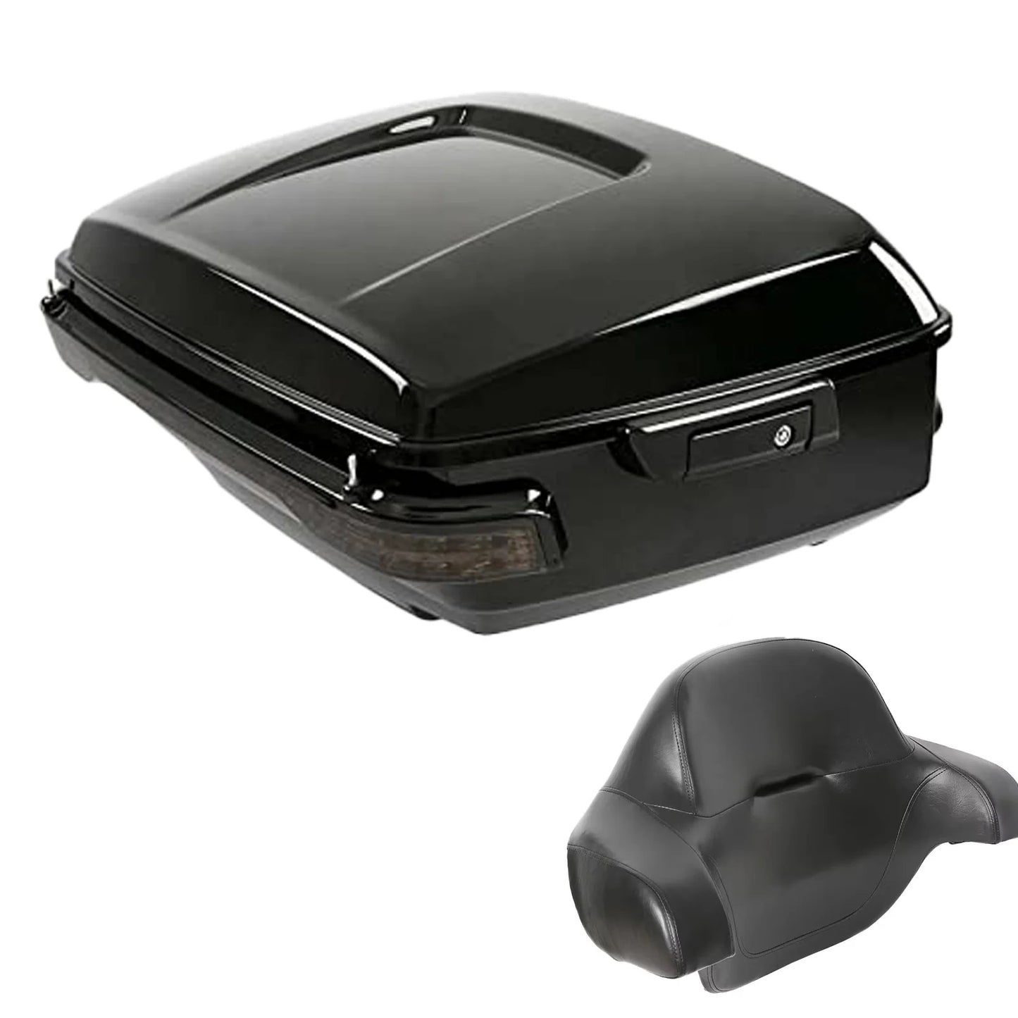 For Harley Touring Road King Street Ultra Electra Glide 2009-2026 Waterproof ABS King Tour Pak Pack Top Box Case Trunk With LED