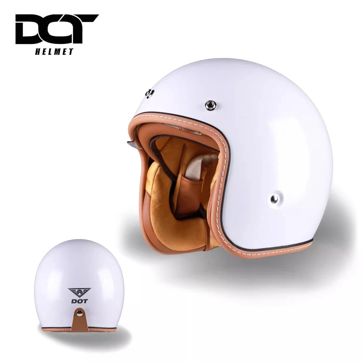China 3C certification retro motorcycle helmet lightweight ventilation 3/4 cruise helmet unisex riding helmet.