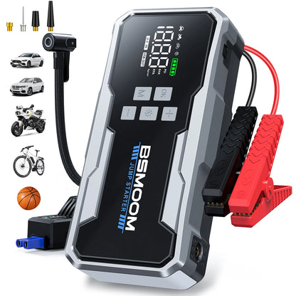 Car Jump Starter Pump Air Compressor Starting Device Booster Power Bank 12V Digital Tire Inflator 150PSI