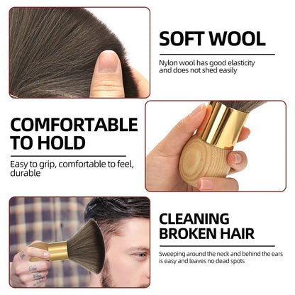 Professional Barber Duster Neck Face Brushes Hair Clean Soft Black Hairbrush Salon Cutting Hairdressing Styling Make Tools