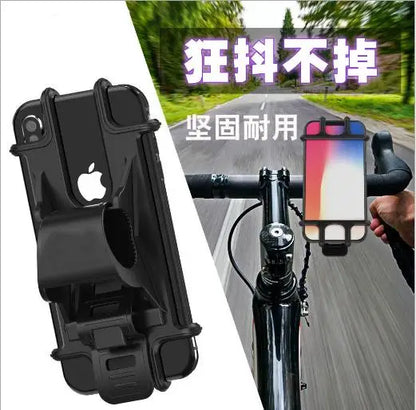 360 Rotatable Bicycle Phone Holder Bike MTB Moto Electric Vehicle Navigation Phone Strap Shockproof Elastic Silicone Holder