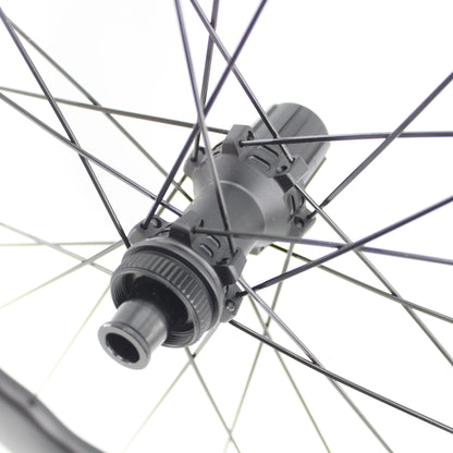 New 700C 65mm wave Road Bike UD Full Carbon Fibre Bicycle Thru Axle Center lock Disc brake Wheelset clincher tubeless rims 25mm