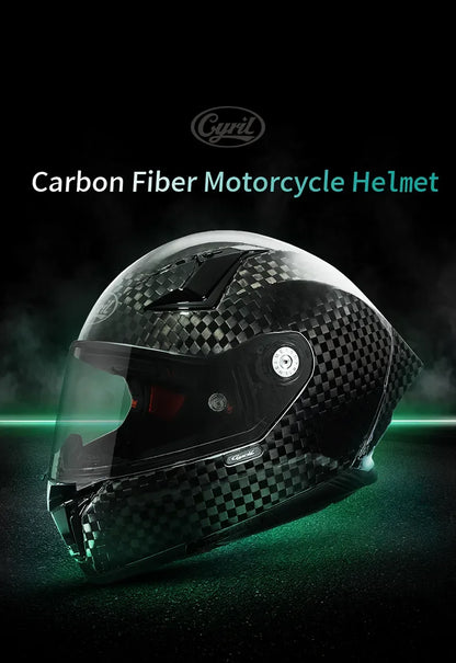 Unisex Lightweight Carbon Fiber Kevlar Full Face Motorcycle Street Bike Helmets Racing Helmet DOT ECE Approved CYRIL Casque Moto