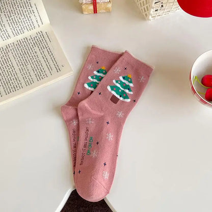 1/4pairs Men Christmas Socks New Year Funny Snowflake Beer Santa Claus Elk Snow Cotton Happy Socks Men Cartoon Women Sokken