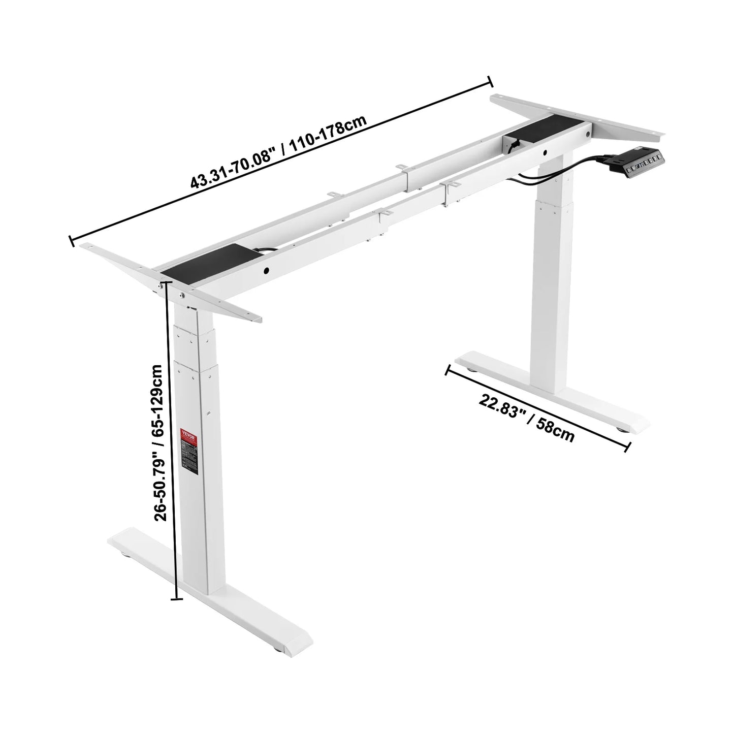 SucceBuy Standing Desk Frame  Electric Stand Up Computer Desk Legs Ergonomic DIY Workstation Base for Home Office Black white