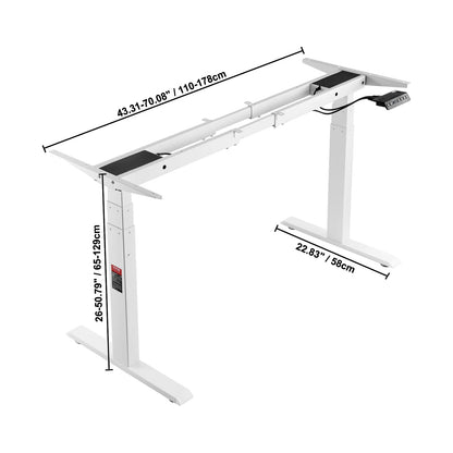 SucceBuy Standing Desk Frame  Electric Stand Up Computer Desk Legs Ergonomic DIY Workstation Base for Home Office Black white