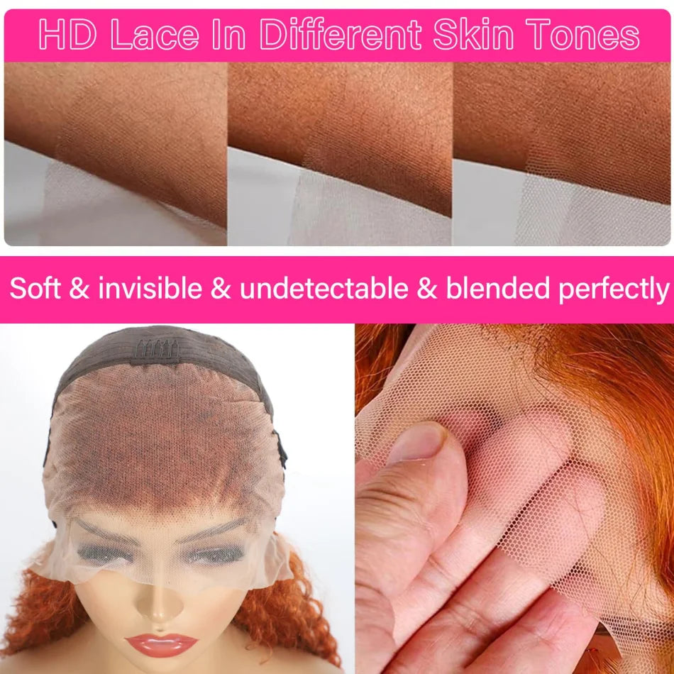 Colored Ginger Human Hair Wigs 13X6 Hd Lace Frontal Wig Straight Lace Front Wigs Pre Plucked 30 Inch 250 Density For Black Women